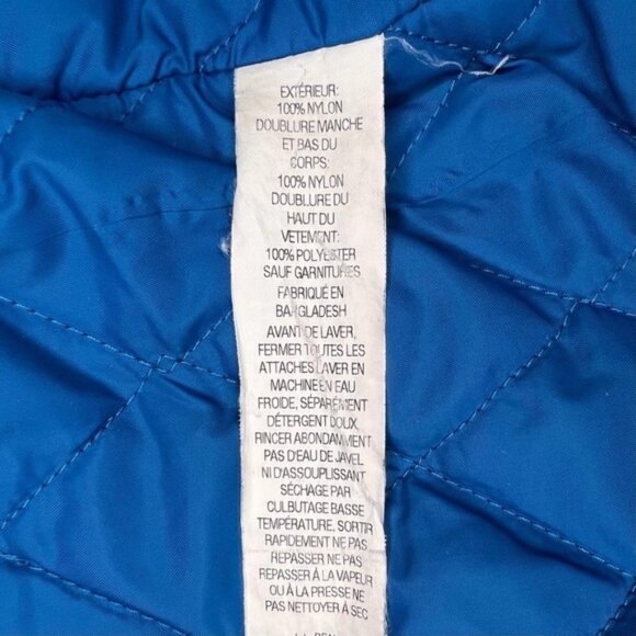 L.L. Bean Flecce Nylon‎ Lined Zip/Snap Closure Blue Hoodie Winter Coat Parka XL - Picture 12 of 12